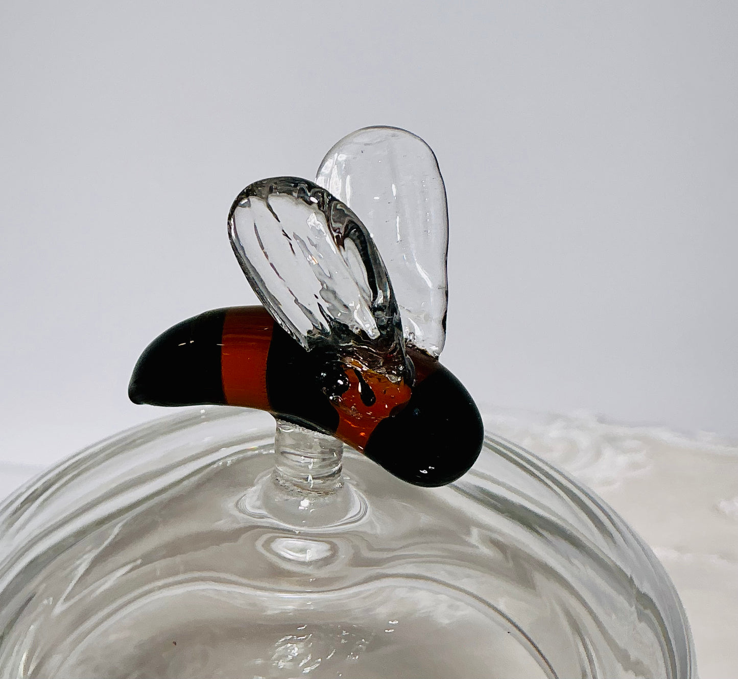 Glass Teapot with Decorative Knob Lid & Built-In Infuser – Lemon, Blue Bird, Tulip or Bee