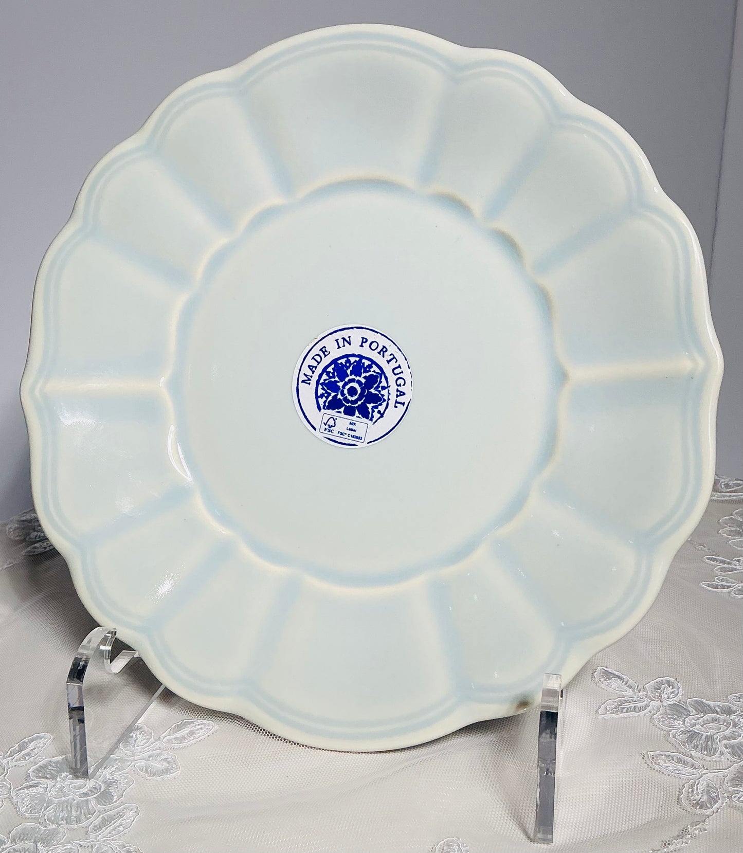 MatCeramica Scalloped Petal Ceramic Plate – Made in Portugal | Choose Your Size