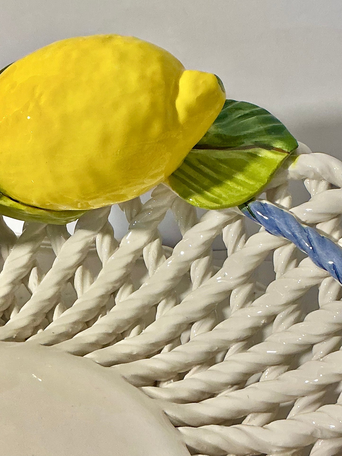 Ceramiche D'arte F.L. Orgia Italian Ceramic Lemon Basket Centerpiece Bowl – Made in Italy