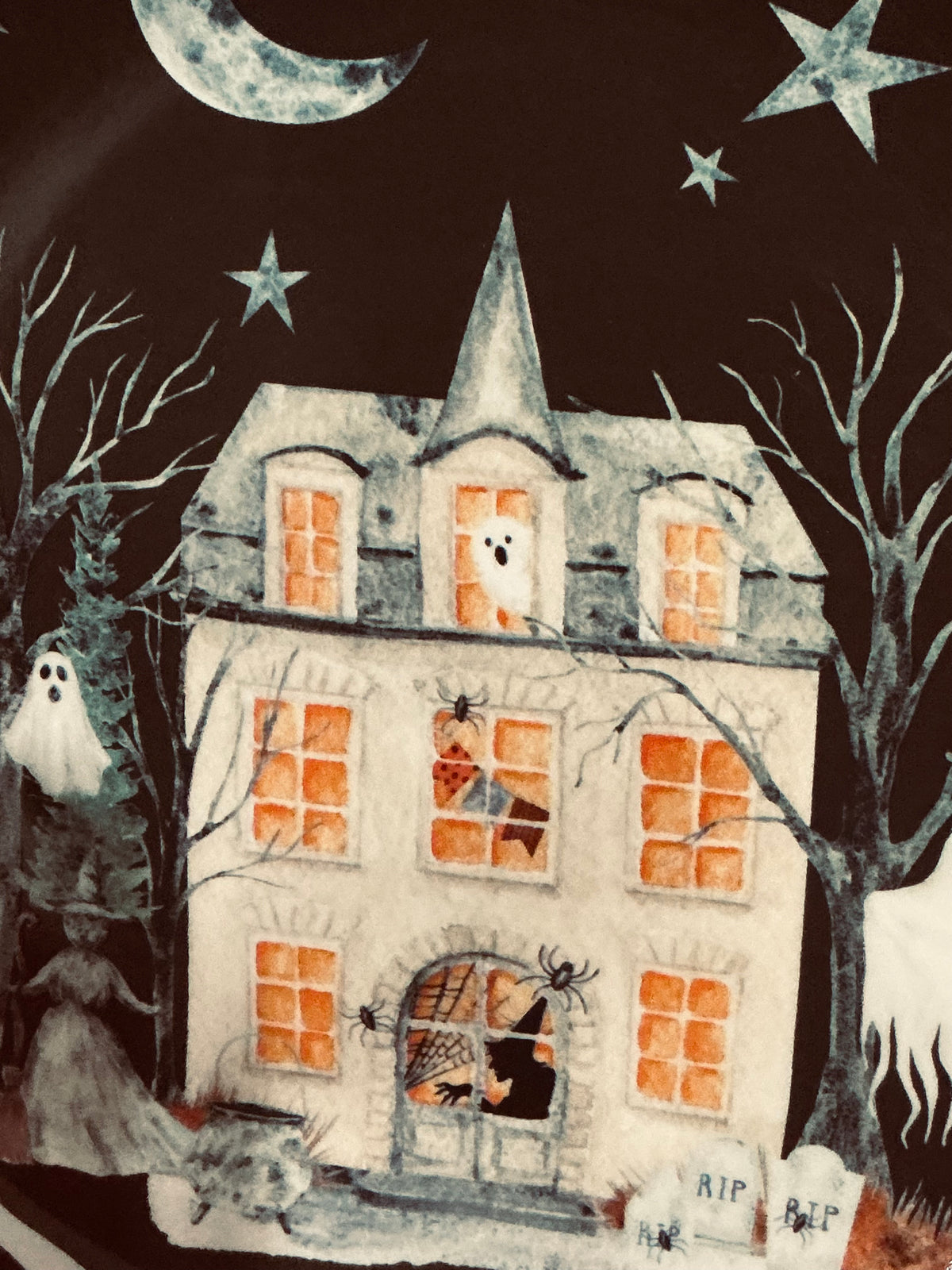 Potter's Studio Halloween Haunted House Ceramic Plate 8.5"