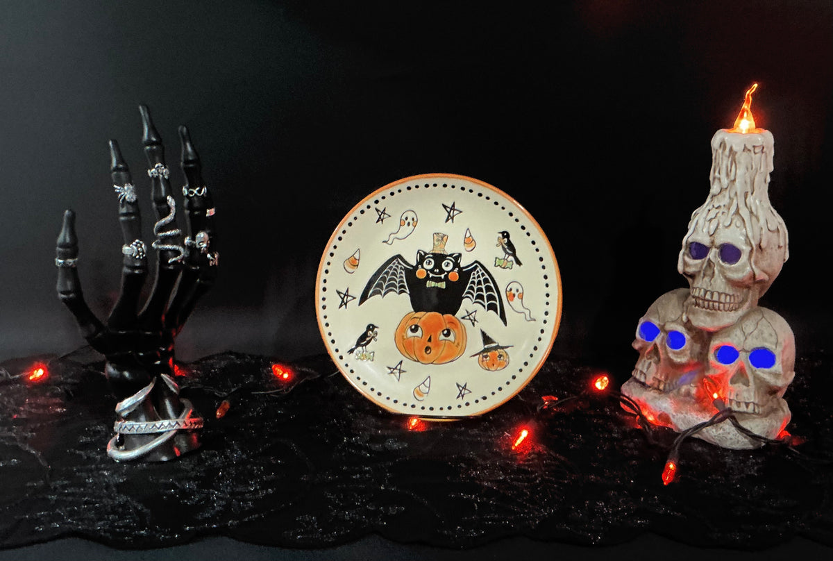 Eli + Ana Halloween Ceramic Plate 8.5" | Choose Your Style