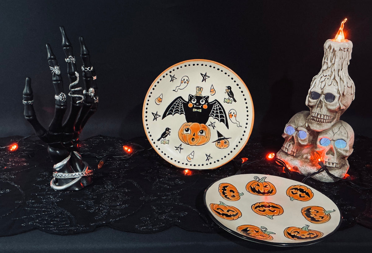 Eli + Ana Halloween Ceramic Plate 8.5" | Choose Your Style