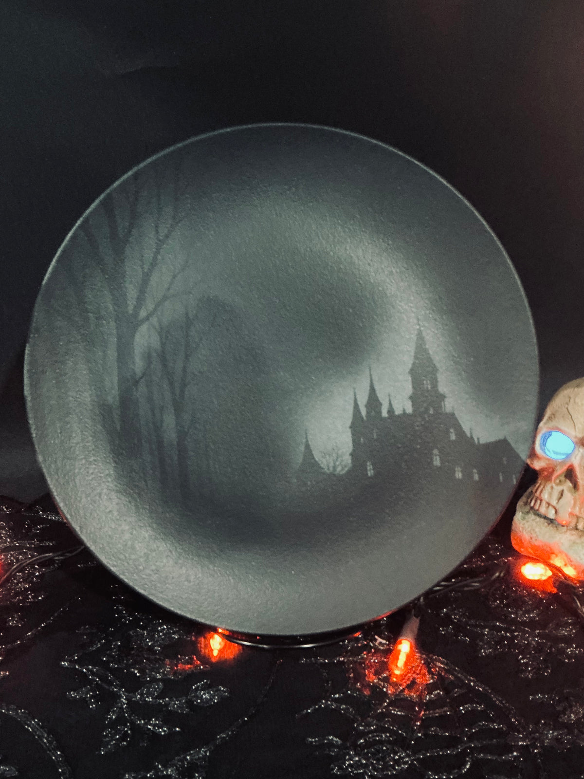 Mesa Brasil Halloween Haunted Castle Matte Black Dinnerware | Choose Your Style