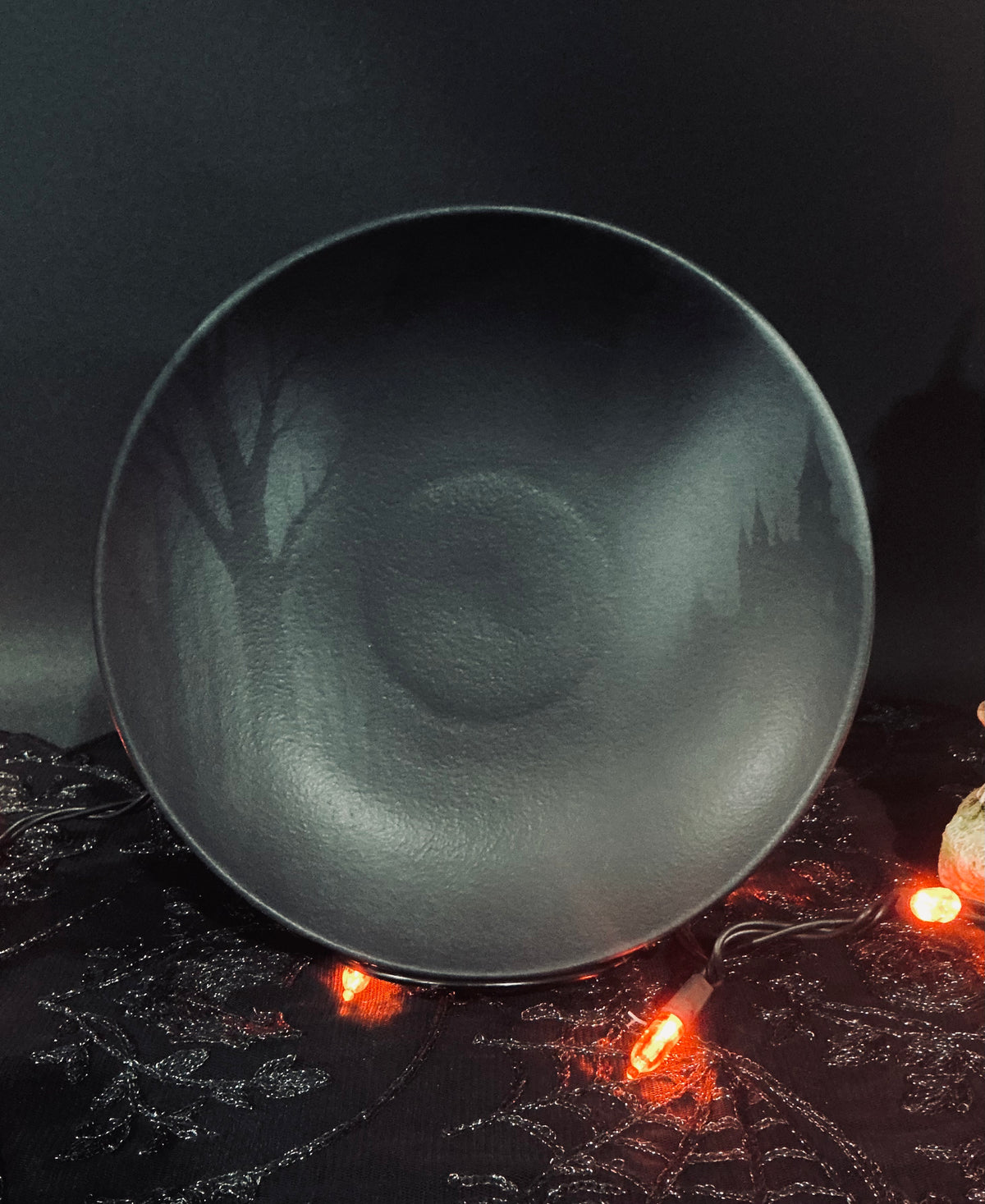 Mesa Brasil Halloween Haunted Castle Matte Black Dinnerware | Choose Your Style