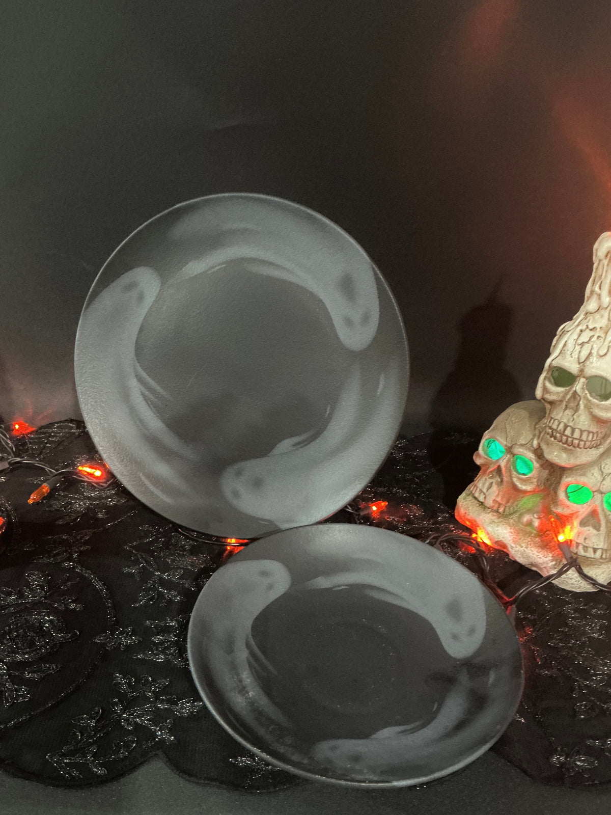 Mesa Brasil Halloween Ghost Swirl Matte Grey Dinnerware | Choose Your Style