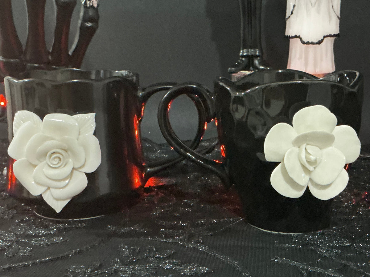Potter's Studio Gothic Black & White Ceramic Mugs | Choose Your Style