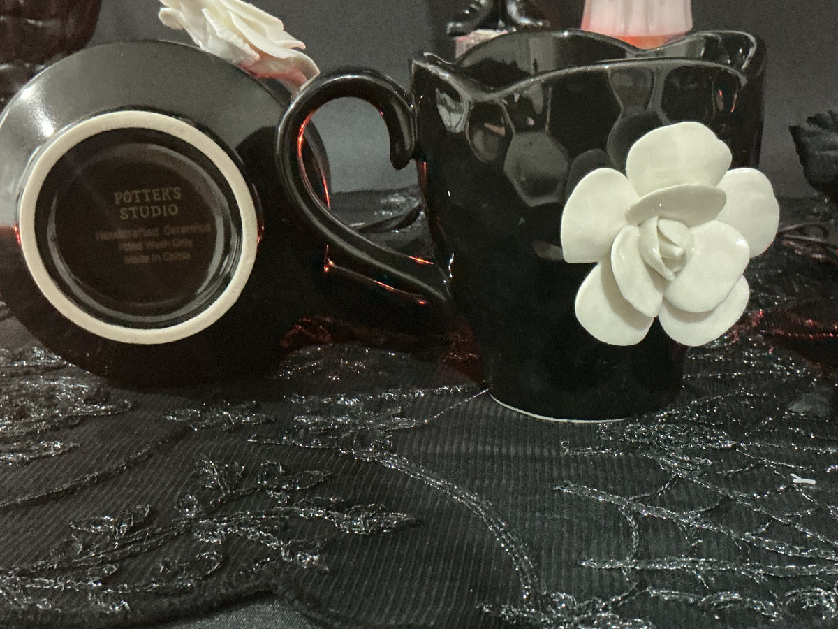 Potter's Studio Gothic Black & White Ceramic Mugs | Choose Your Style